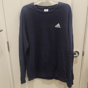 Adidas Men's Dark Blue Logo Crewneck Sweater XL Cotton Blend